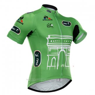 2015 Maillot Cyclisme Tour De France Vert Manches Courtes