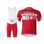 2016 Maillot Cyclisme Scott Blanc Rouge Manches Courtes Et Cuissard