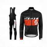 2016 Maillot Cyclisme Scott Orange Noir Manches Longues Et Cuissard