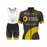 2017 Maillot Cyclisme Direct Energie Marron Manches Courtes Et Cuissard