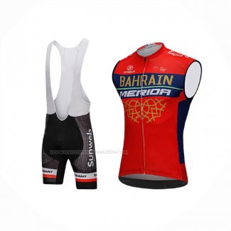 2018 Gilet Coupe-vent Bahrain Merida Rouge Et Cuissard