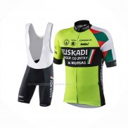 2018 Maillot Cyclisme Euskadi Murias Vert Noir Manches Courtes Et Cuissard