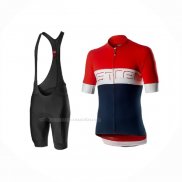 2020 Maillot Cyclisme Castelli Rouge Bleu Manches Courtes Et Cuissard