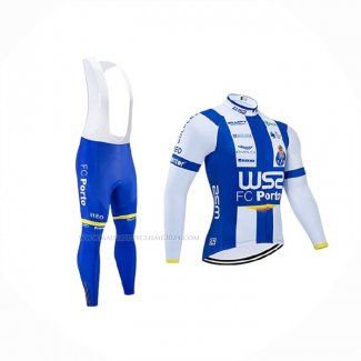 2020 Maillot Cyclisme W52-fc Porto Blanc Bleu Manches Longues Et Cuissard