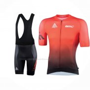 2022 Maillot Cyclisme BMC Orange Manches Courtes Et Cuissard