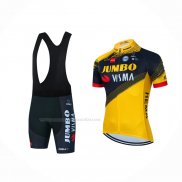 2022 Maillot Cyclisme Jumbo Visma Jaune Noir Manches Courtes Et Cuissard