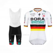 2023 Maillot Cyclisme Bora-Hansgrone Noir Rouge Jaune Manches Courtes Et Cuissard