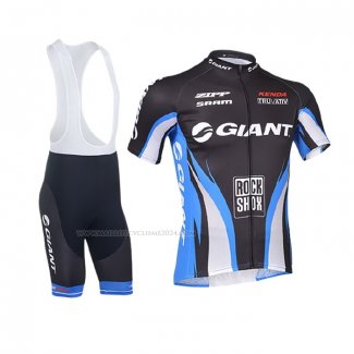 2013 Maillot Cyclisme Giant Bleu Noir Manches Courtes Et Cuissard