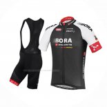 2016 Maillot Cyclisme Bora Noir Rouge Manches Courtes Et Cuissard