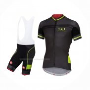 2016 Maillot Cyclisme Castelli Noir Vert Manches Courtes Et Cuissard