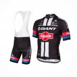 2016 Maillot Cyclisme Giant Alpecin Noir Rouge Manches Courtes Et Cuissard