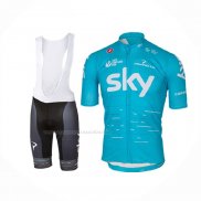 2017 Maillot Cyclisme Sky Azur Manches Courtes Et Cuissard