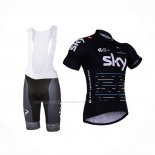 2017 Maillot Cyclisme Sky Noir Manches Courtes Et Cuissard