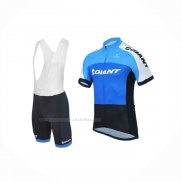 2018 Maillot Cyclisme Giant Club Sport Bleu Noir Manches Courtes Et Cuissard