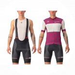 2022 Maillot Cyclisme Giro D'italie Blanc Violet Manches Courtes Et Cuissard