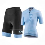 2023 Maillot Cyclisme Femme Liv Lumiere Bleu Manches Courtes Et Cuissard