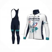 2024 Maillot Cyclisme Bahrain Victorious Blanc Manches Longues Et Cuissard