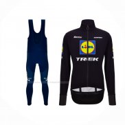 2024 Maillot Cyclisme Lidl Trek Noir Bleu Manches Longues Et Cuissard