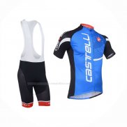 2013 Maillot Cyclisme Castelli Noir Bleu Manches Courtes Et Cuissard