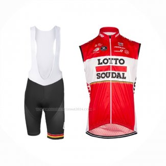 2017 Gilet Coupe-vent Lotto Soudal Rouge Et Cuissard