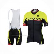 2017 Maillot Cyclisme Sportful Sc Noir Vert Manches Courtes Et Cuissard