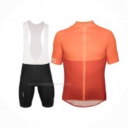 2018 Maillot Cyclisme POC Orange Manches Courtes Et Cuissard