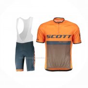 2018 Maillot Cyclisme Scott RC Noir Orange Manches Courtes Et Cuissard