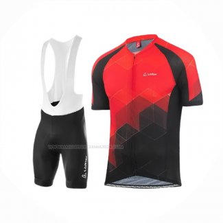 2020 Maillot Cyclisme Loffler Noir Rouge Manches Courtes Et Cuissard