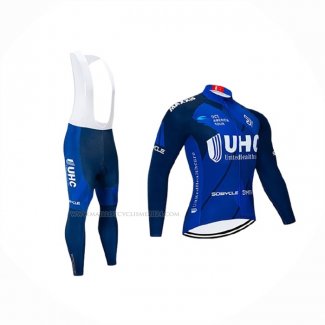 2020 Maillot Cyclisme UHC Fonce Bleu Manches Longues Et Cuissard