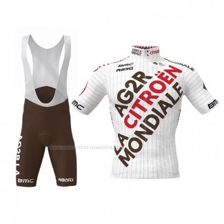 2021 Maillot Cyclisme Ag2r La Mondiale Blanc Manches Courtes Et Cuissard