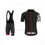 2021 Maillot Cyclisme Assos Noir Blanc Rouge Manches Courtes Et Cuissard