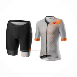 2021 Maillot Cyclisme Castelli Gris Manches Courtes Et Cuissard