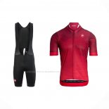 2021 Maillot Cyclisme Castelli Profond Rouge Manches Courtes Et Cuissard