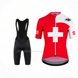 2022 Maillot Cyclisme Assos Blanc Et Rouge Manches Courtes Et Cuissard