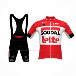 2022 Maillot Cyclisme Lotto Soudal Noir Rouge Manches Courtes Et Cuissard