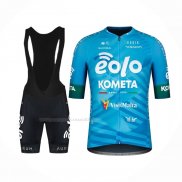 2023 Maillot Cyclisme Eolo Kometa Bleu Manches Courtes Et Cuissard