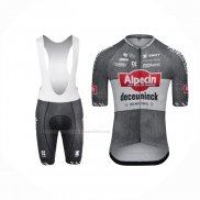 2024 Maillot Cyclisme Alpecin Deceuninck Gris Manches Courtes Et Cuissard