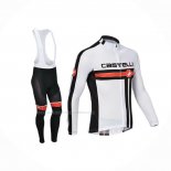 2013 Maillot Cyclisme Castelli Blanc Manches Longues Et Cuissard