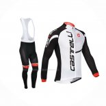 2013 Maillot Cyclisme Castelli Noir Blanc Manches Longues Et Cuissard