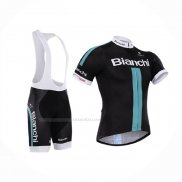 2014 Maillot Cyclisme Bianchi Noir Vert Manches Courtes Et Cuissard