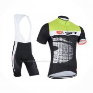 2015 Maillot Cyclisme Castelli SIDI Noir Vert Manches Courtes Et Cuissard