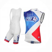 2016 Gilet Coupe-vent FDJ Rouge Blanc Et Cuissard