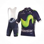 2016 Maillot Cyclisme Movistar Vert Bleu Manches Courtes Et Cuissard