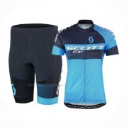 2016 Maillot Cyclisme Scott Noir Bleu Manches Courtes Et Cuissard(1)