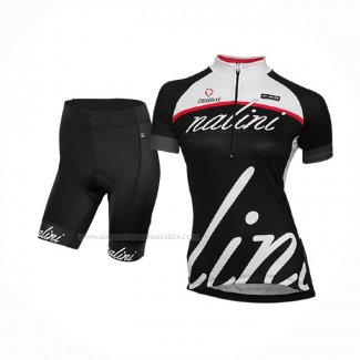 2017 Maillot Cyclisme Femme Nalini Noir Manches Courtes Et Cuissard