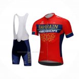 2018 Maillot Cyclisme Bahrain Merida Rouge Manches Courtes Et Cuissard