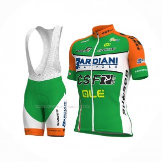 2018 Maillot Cyclisme Bardiani Csf Vert Blanc Manches Courtes Et Cuissard