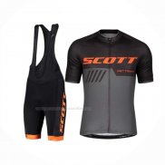 2019 Maillot Cyclisme Scott Noir Gris Manches Courtes Et Cuissard