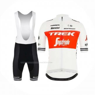 2019 Maillot Cyclisme Trek Segafredo Blanc Rouge Manches Courtes Et Cuissard