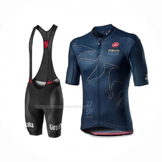 2020 Maillot Cyclisme Giro D'italie Fonce Bleu Manches Courtes Et Cuissard